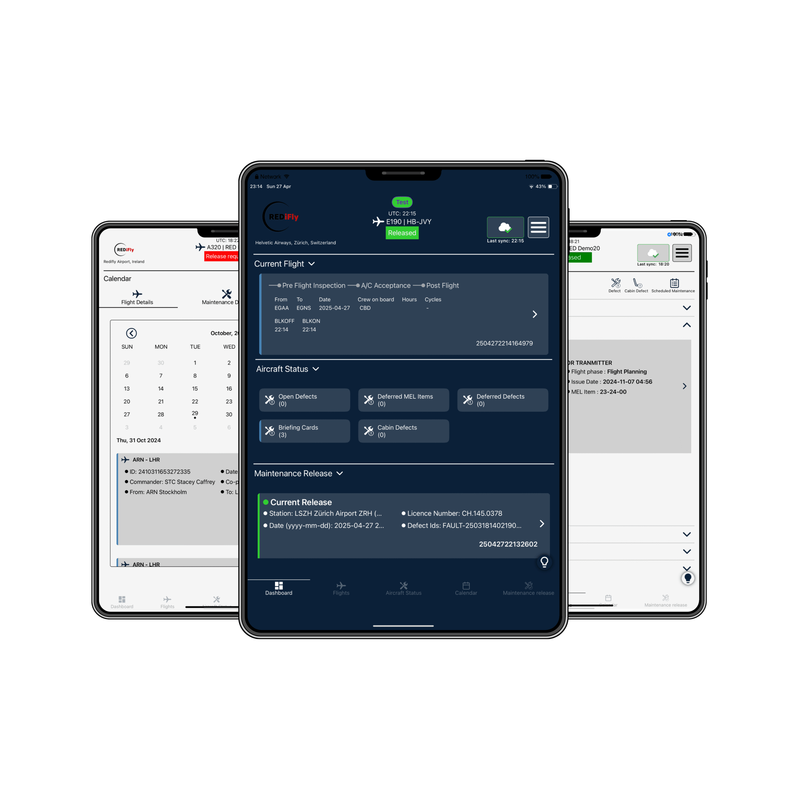 aircraft status tab gives info on defects, briefing card, scheduled maintenance. (3) (1)